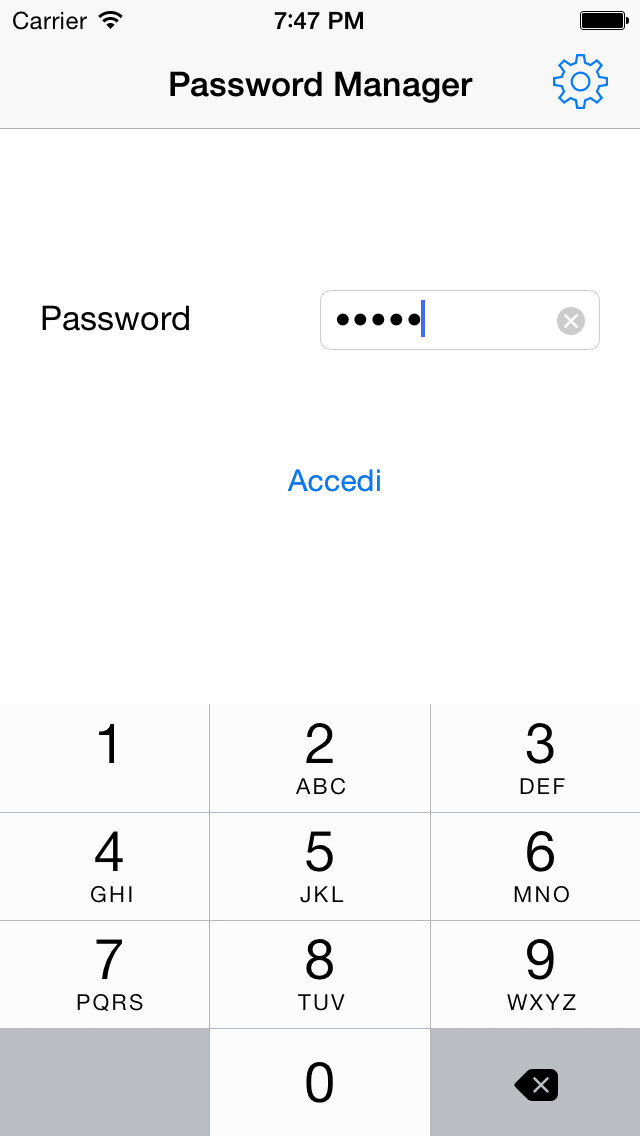 Emulate iPhone app Password Manager Free - Your Password Manager using MyAndroid