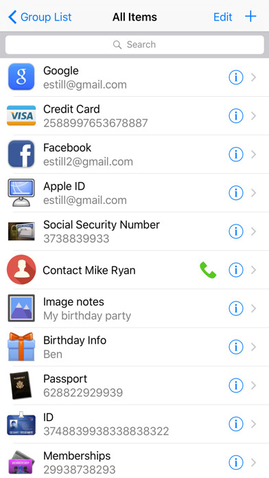 Emulate iPhone app Password Manager Pro Keep passcode.s safe & lock private account.s using MyAndroid