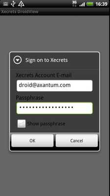Emulate Android APK Password Manager Xecrets