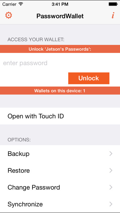 Emulate iPhone app PasswordWallet - All Inclusive using MyAndroid Emulate iPhone app PasswordWallet - All Inclusive using MyAndroid
