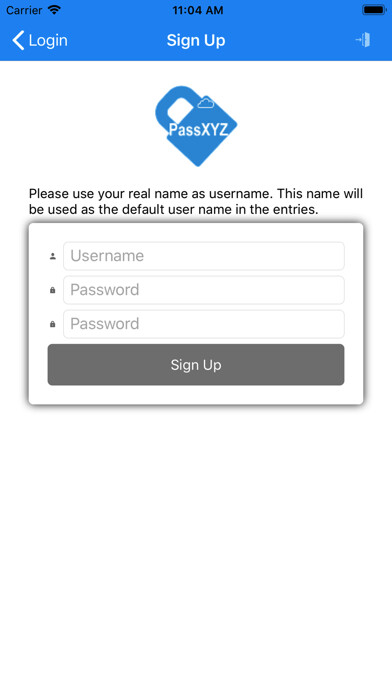 Emulate iPhone app PassXYZ Cloud using MyAndroid