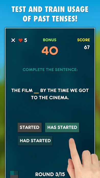 Emulate iPhone app Past Tenses Grammar Test LITE using MyAndroid Emulate iPhone app Past Tenses Grammar Test LITE using MyAndroid