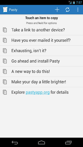 Run android online APK Pasty from MyAndroid or emulate Pasty using MyAndroid