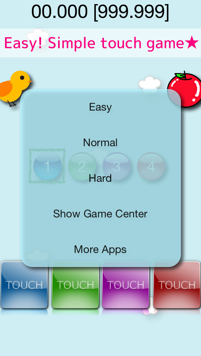 Emulate iPhone app PataPata Bird! - simple brain training, flappy puzzle game using MyAndroid