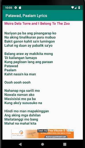 Emulate Patawad, Paalam Lyrics from MyAndroid or run Patawad, Paalam Lyrics using MyAndroid