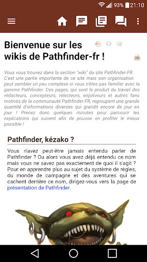 Run android online APK Pathfinder-fr NON OFFICIEL from MyAndroid or emulate Pathfinder-fr NON OFFICIEL using MyAndroid