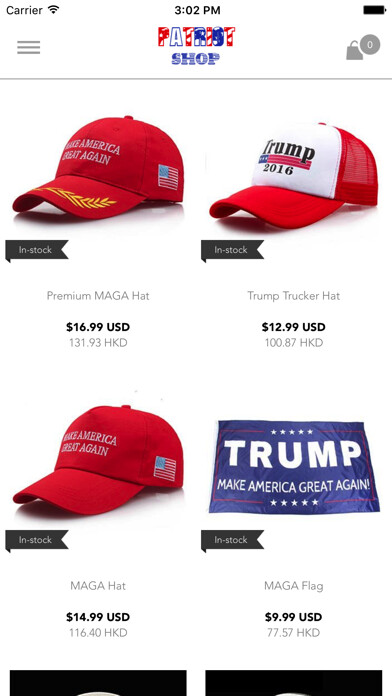 Emulate iPhone app Patriot Shop: Buy USA Products Love American Gifts using MyAndroid