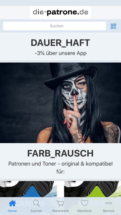 Emulate iPhone app Patronen Online Shop using MyAndroid Emulate iPhone app Patronen Online Shop using MyAndroid