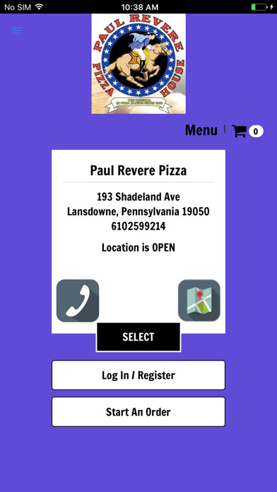 Emulate iPhone app Paul Revere Pizza House using MyAndroid Emulate iPhone app Paul Revere Pizza House using MyAndroid