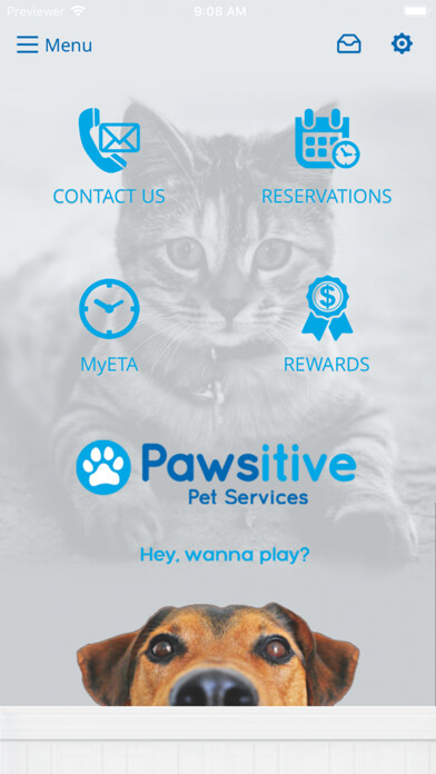 Emulate iPhone app Pawsitive Pet Services using MyAndroid