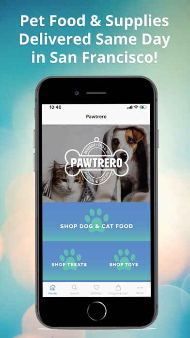 Emulate iPhone app Pawtrero BathHouse & Feed Co. using MyAndroid