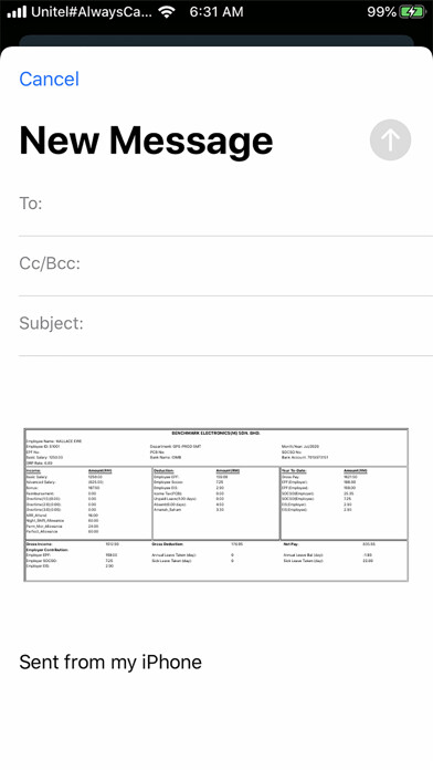 Emulate iPhone app PaySlip_Virox using MyAndroid