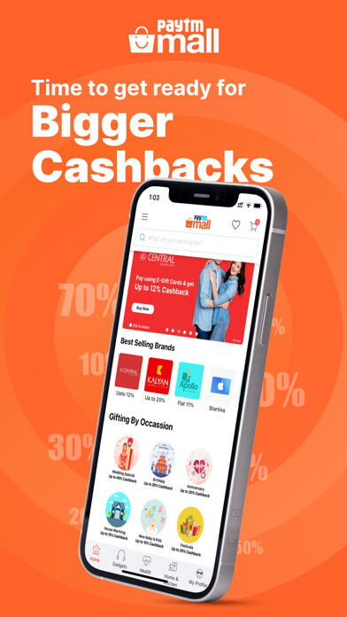 Emulate iPhone app Paytm Mall: E-Gift Card Store using MyAndroid