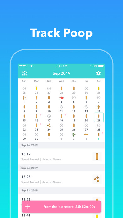 Emulate iPhone app PCal - Poop Tracker,Calendar using MyAndroid Emulate iPhone app PCal - Poop Tracker,Calendar using MyAndroid