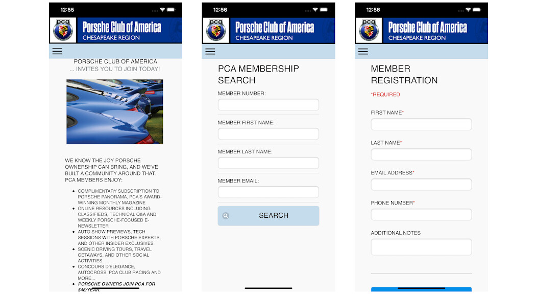 Emulate iPhone app PCA Region Leader Tools using MyAndroid