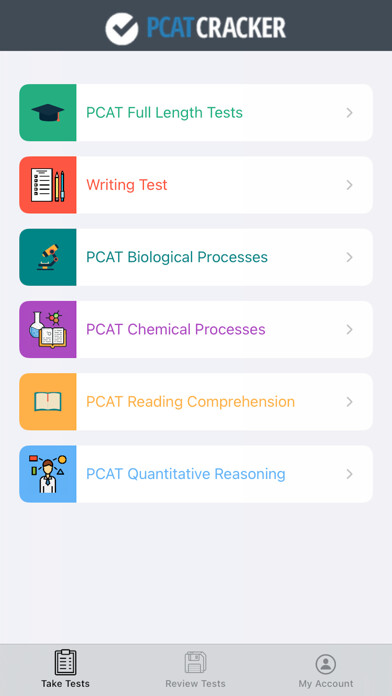 Emulate iPhone app PCAT Exam Prep by PCAT Cracker using MyAndroid