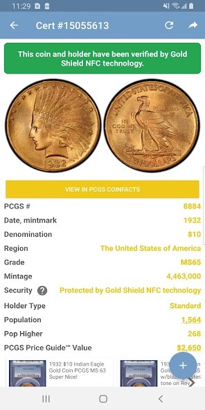 Run android online APK PCGS Cert Verification - Coin  Banknote from MyAndroid or emulate PCGS Cert Verification - Coin  Banknote using MyAndroid