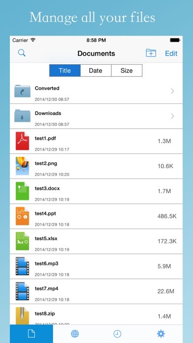 Emulate iPhone app PDF2Word Edition - for Convert PDF to Word Document, PDF Viewer, File Manager using MyAndroid