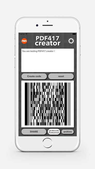 Emulate iPhone app PDF417 creator using MyAndroid Emulate iPhone app PDF417 creator using MyAndroid