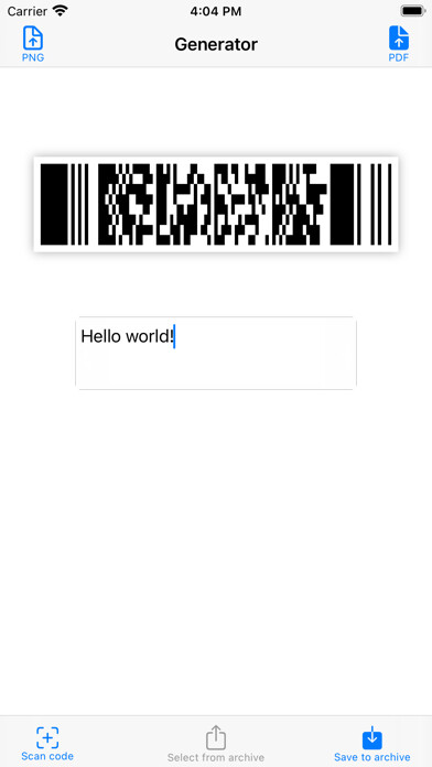 Emulate iPhone app PDF417 DECO using MyAndroid