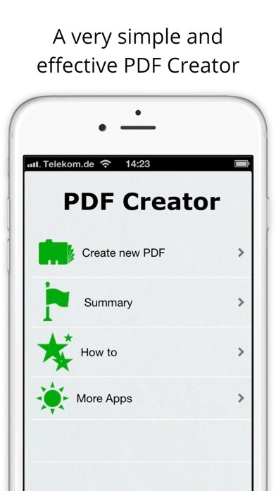 Emulate iPhone app PDF Creator - Create your own PDF using MyAndroid