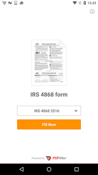 Run android online APK PDF Form 4868 for IRS: Income Tax Return eForm from MyAndroid or emulate PDF Form 4868 for IRS: Income Tax Return eForm using MyAndroid