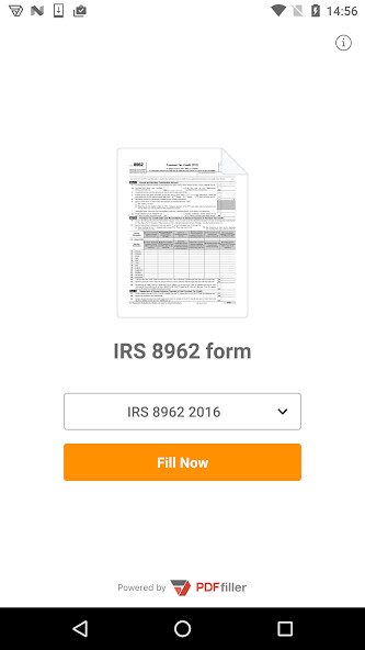 Run android online APK PDF Form 8962 for IRS: Sign Tax Digital eForm from MyAndroid or emulate PDF Form 8962 for IRS: Sign Tax Digital eForm using MyAndroid