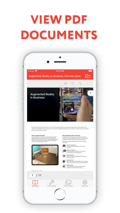 Emulate iPhone app PDF Lab: read & view documents using MyAndroid