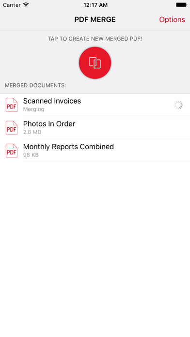 Emulate iPhone app PDF Merge - Combine PDF Documents using MyAndroid