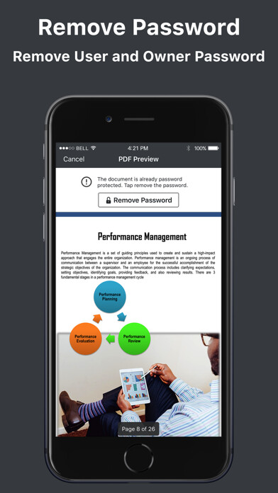 Emulate iPhone app PDF Password Remover Tool using MyAndroid
