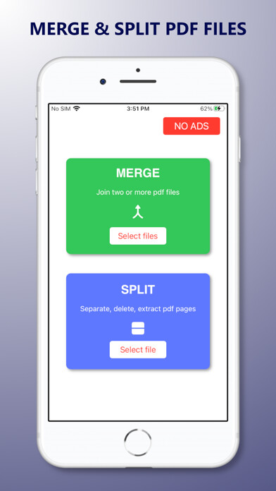 Emulate iPhone app PDFs Split & Merge: PDF Editor using MyAndroid