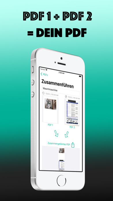 Emulate iPhone app PDFs zusammenführen using MyAndroid Emulate iPhone app PDFs zusammenführen using MyAndroid