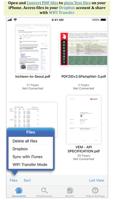 Emulate iPhone app PDF to Text by PDF2Office using MyAndroid