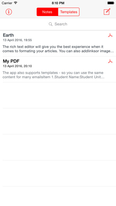 Emulate iPhone app PDF Writer (PDF Rich Editor) using MyAndroid