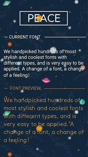 Run android online APK Peace Font for FlipFont , Cool Fonts Text Free from MyAndroid or emulate Peace Font for FlipFont , Cool Fonts Text Free using MyAndroid