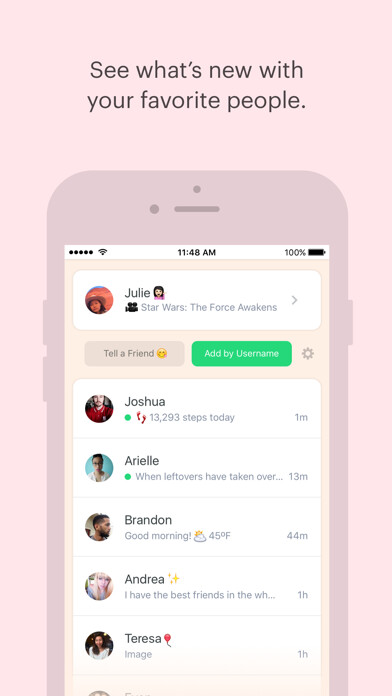Emulate iPhone app Peach — share vividly using MyAndroid