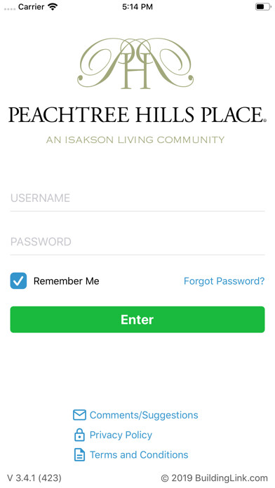 Emulate iPhone app Peachtree Hills Place Portal using MyAndroid
