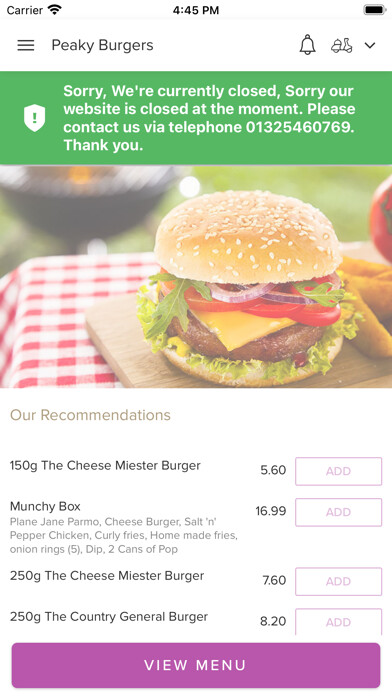 Emulate iPhone app Peaky Burgers using MyAndroid Emulate iPhone app Peaky Burgers using MyAndroid