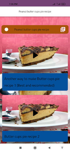 Run android online APK Peanut butter cups pie recipe from MyAndroid or emulate Peanut butter cups pie recipe using MyAndroid