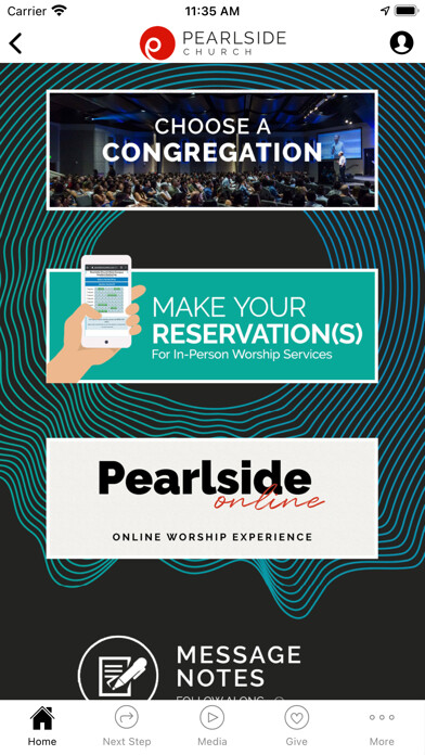 Emulate iPhone app Pearlside Church using MyAndroid
