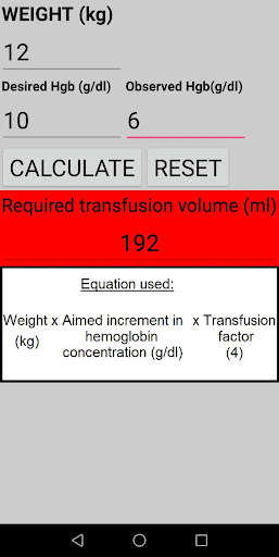 Run android online APK Pediatric Blood Transfusion Volume Calculator from MyAndroid or emulate Pediatric Blood Transfusion Volume Calculator using MyAndroid Run android online APK Pediatric Blood Transfusion Volume Calculator from MyAndroid or emulate Pediatric Blood Transfusion Volume Calculator using MyAndroid