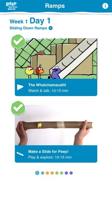 Emulate iPhone app PEEP Family Science: Ramps using MyAndroid