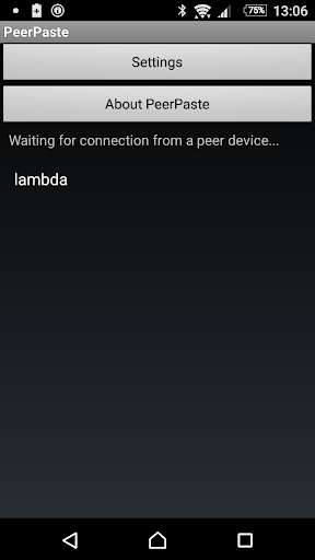 Run android online APK PeerPaste Demo from MyAndroid or emulate PeerPaste Demo using MyAndroid