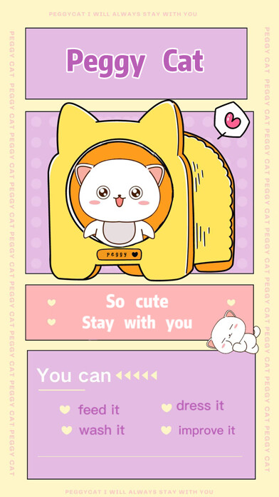 Emulate iPhone app Peggy Cat - A Virtual Pet using MyAndroid
