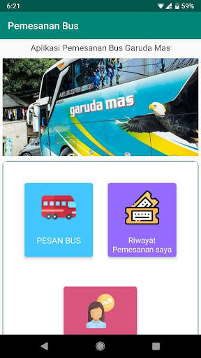 Run android online APK Pemesanan Bus Garuda Mas from MyAndroid or emulate Pemesanan Bus Garuda Mas using MyAndroid Run android online APK Pemesanan Bus Garuda Mas from MyAndroid or emulate Pemesanan Bus Garuda Mas using MyAndroid