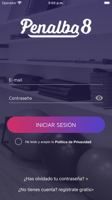 Emulate iPhone app Penalba8 Entrenador Personal using MyAndroid