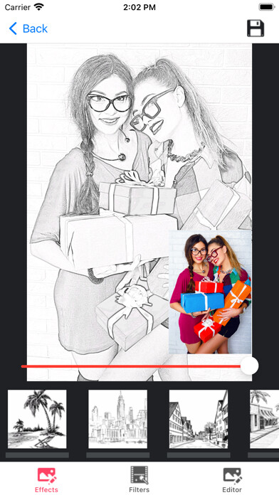Emulate iPhone app Pencil Photo Sketch Editor using MyAndroid