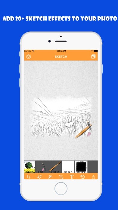 Emulate iPhone app Pencil sketch cartoon effect using MyAndroid