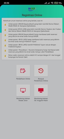 Run android online APK Pendaftaran Online RSUD Kanujoso from MyAndroid or emulate Pendaftaran Online RSUD Kanujoso using MyAndroid