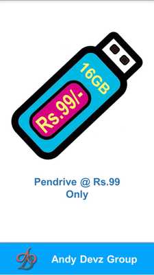 Emulate Android APK Pendrive(16GB) at Rs.99 Ebay